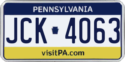PA license plate JCK4063