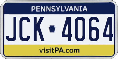 PA license plate JCK4064