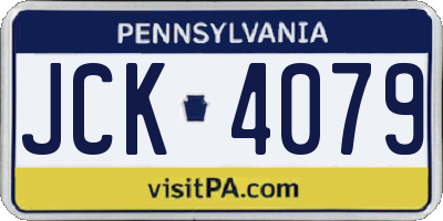 PA license plate JCK4079