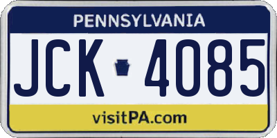 PA license plate JCK4085