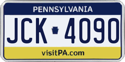 PA license plate JCK4090