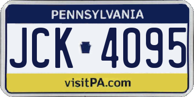 PA license plate JCK4095