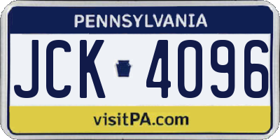 PA license plate JCK4096