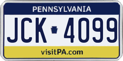 PA license plate JCK4099