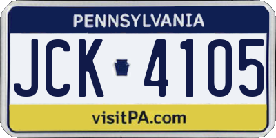 PA license plate JCK4105