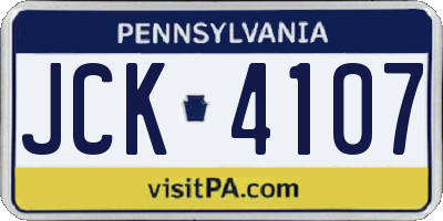 PA license plate JCK4107