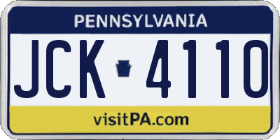 PA license plate JCK4110