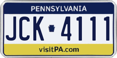 PA license plate JCK4111
