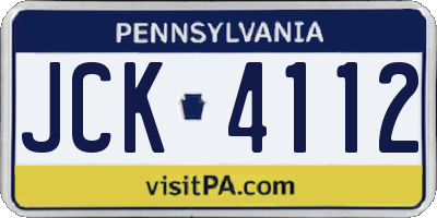 PA license plate JCK4112
