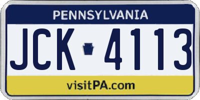 PA license plate JCK4113