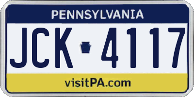 PA license plate JCK4117