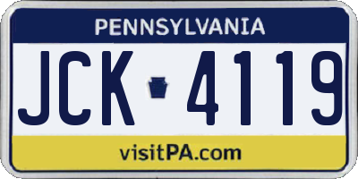 PA license plate JCK4119