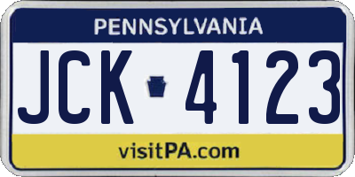 PA license plate JCK4123