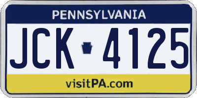 PA license plate JCK4125