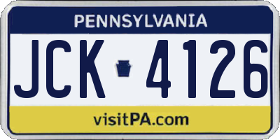 PA license plate JCK4126