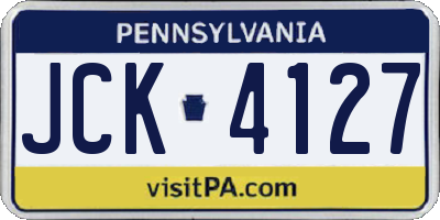 PA license plate JCK4127