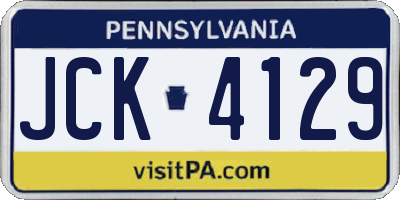 PA license plate JCK4129