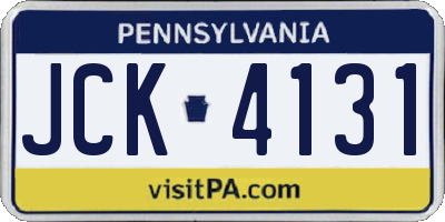 PA license plate JCK4131