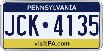 PA license plate JCK4135