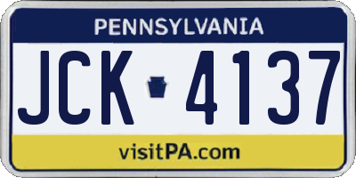 PA license plate JCK4137