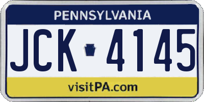 PA license plate JCK4145