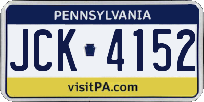 PA license plate JCK4152