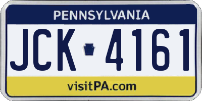 PA license plate JCK4161