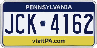 PA license plate JCK4162