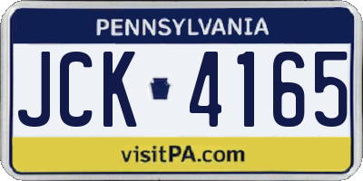 PA license plate JCK4165