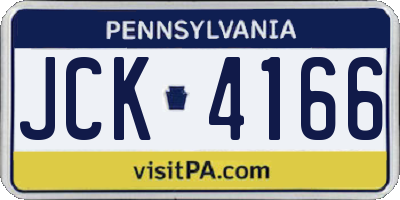 PA license plate JCK4166