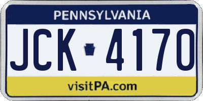 PA license plate JCK4170