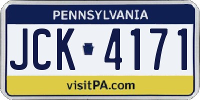 PA license plate JCK4171