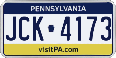 PA license plate JCK4173
