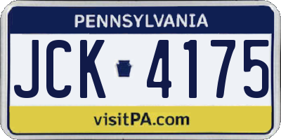 PA license plate JCK4175