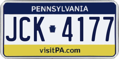 PA license plate JCK4177