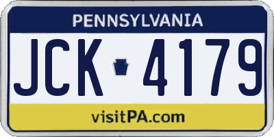 PA license plate JCK4179