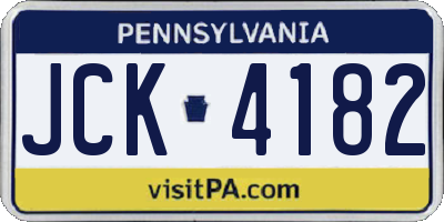 PA license plate JCK4182