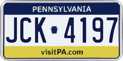 PA license plate JCK4197