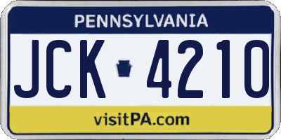 PA license plate JCK4210