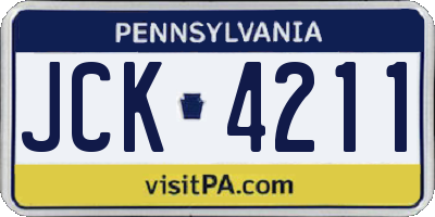 PA license plate JCK4211