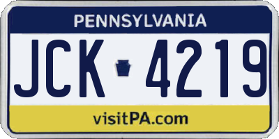 PA license plate JCK4219