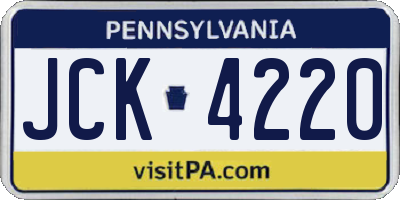 PA license plate JCK4220