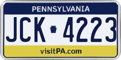 PA license plate JCK4223