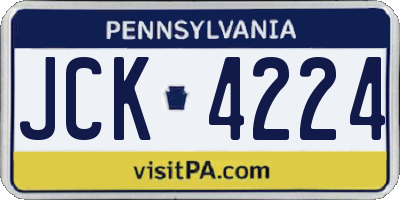 PA license plate JCK4224