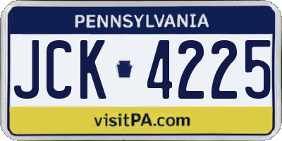 PA license plate JCK4225