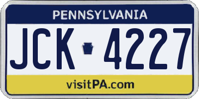 PA license plate JCK4227