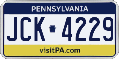PA license plate JCK4229