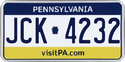 PA license plate JCK4232