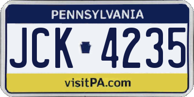 PA license plate JCK4235