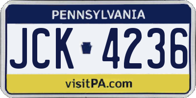 PA license plate JCK4236